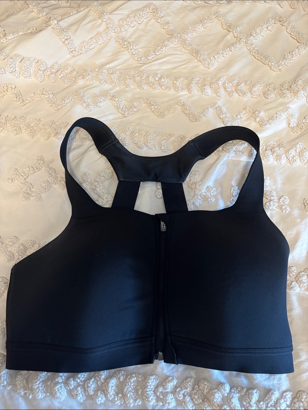 all in motion Black Front-Zip High-Support Sports Bra